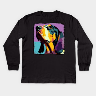 Bluetick Coonhound Pop Art - Dog Lover Gifts Kids Long Sleeve T-Shirt